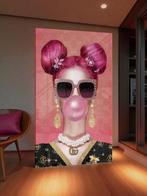 Hoogglans design glas art schilderij/wandpaneel Pink Bubble., Huis en Inrichting, Ophalen, Nieuw