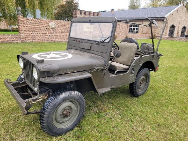 Willys CJ3A afkomstig van het Belgische leger, Auto's, Jeep, Particulier, CJ, 4x4, Trekhaak, Benzine, Euro 1, 2 deurs, Handgeschakeld