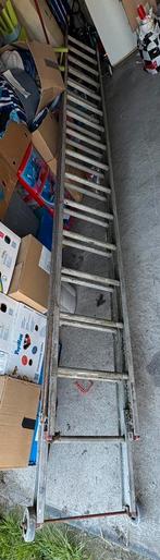 Echelle 8 mètres , coulissante alu de marque Hailo à corde, Doe-het-zelf en Bouw, Ladders en Trappen, Ophalen, Gebruikt, Ladder