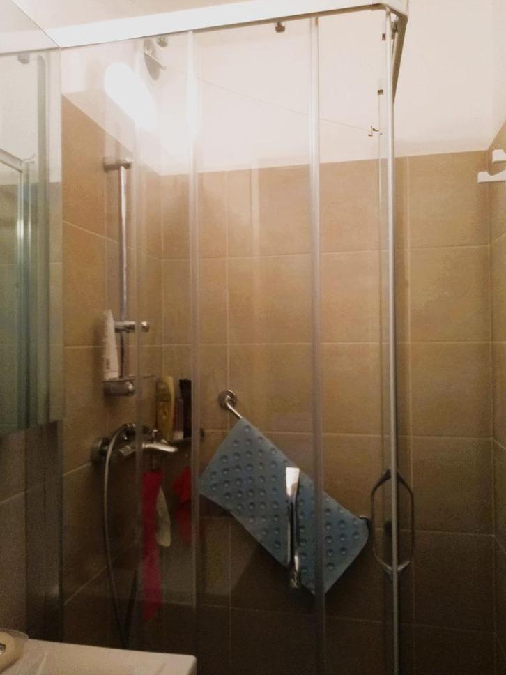Cabine de douche Huppe 80 x 80, Doe-het-zelf en Bouw, Sanitair, Zo goed als nieuw, Douche, Glas, Inox, Ophalen