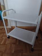 Bijzettafeltje op wielen, Gebruikt, Metaal of Aluminium, 55 tot 75 cm, Rechthoekig