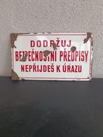 Emaille bord Tsjecho-Slowakije, Antiek en Kunst, Ophalen of Verzenden