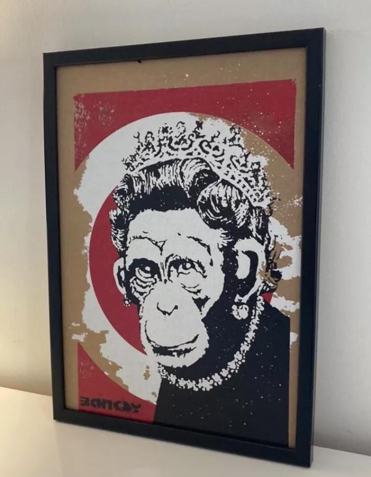 BANKSY: ingelijst kunstwerk beperkt tot 50 exemplaren, Antiek en Kunst, Kunst | Designobjecten, Ophalen of Verzenden