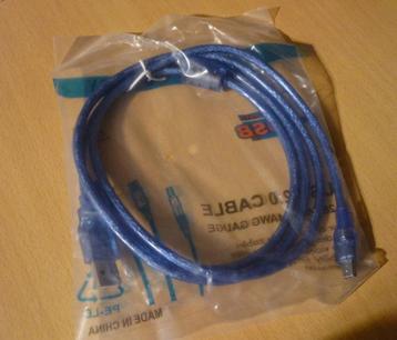 Blauwe kabel USB naar microUSB type B 1,5 m Nieuw beschikbaar voor biedingen