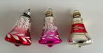 3 klokjes glazen kerstboomhangers, Diversen, Kerst, Ophalen of Verzenden, Zo goed als nieuw