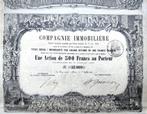 Compagnie Immobiliere (Frans Masonic) uit 1863!, Postzegels en Munten, Aandelen en Waardepapieren, Ophalen of Verzenden, Voor 1920