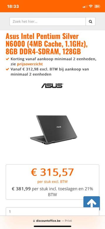 Asus laptop – 8GB RAM – 128GB  beschikbaar voor biedingen