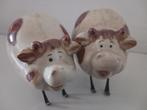 2 beeldjes koe keramiek decoratie beeld koeien, Ophalen of Verzenden, Dier