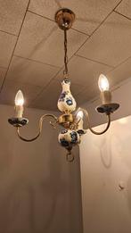 Vintage luster met Delfts blauw, Huis en Inrichting, Lampen | Kroonluchters, Ophalen