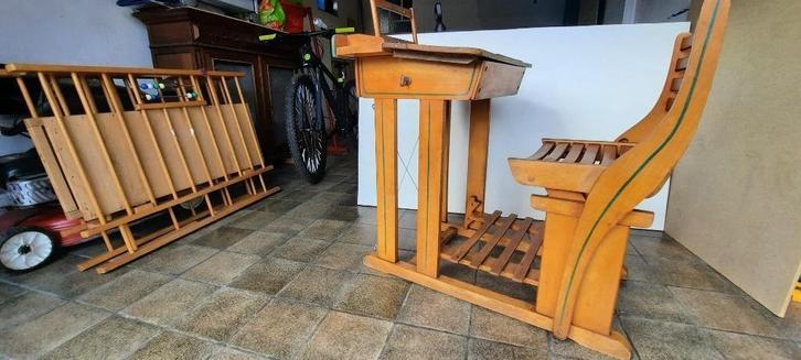 antieke schoolbank, Huis en Inrichting, Overige Huis en Inrichting, Gebruikt, Ophalen