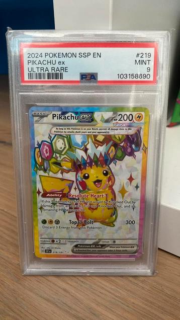 Pikachu ex 219/191 PSA 9, Enlèvement ou Envoi, Neuf