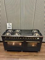 Luxe Boretti Fornuis 7 pits antraciet/messing 150 cm, 60 cm of meer, Ophalen of Verzenden, Zo goed als nieuw, Energieklasse A of zuiniger