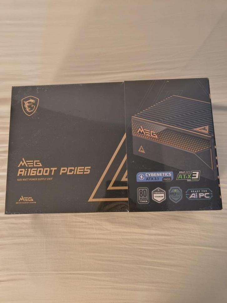 MSI MEG Ai1600T PCIE5 power supply unit 1600 W 24-pin ATX, Computers en Software, Interne voedingen, Nieuw, Ophalen of Verzenden