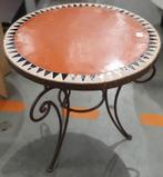 Smeedijzeren bijzetafel mozaïek 50cm diameter 54cm hoog, Tuin en Terras, Ophalen of Verzenden, Zo goed als nieuw