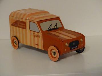 renault r4 fourgonnette caramel déco boite métal, Enlèvement ou Envoi, Utilisé, Biscuits