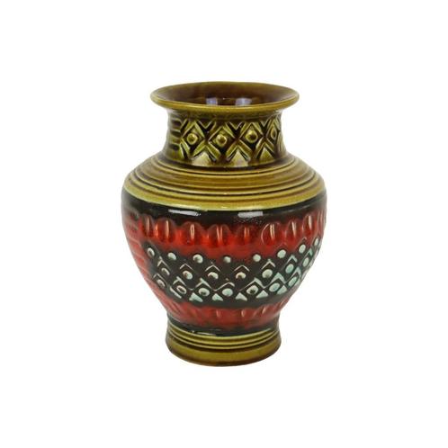 Vintage Bay Keramik Vaas West Germany Aardewerk 552-17, Huis en Inrichting, Woonaccessoires | Vazen, Zo goed als nieuw, Rood, Minder dan 50 cm