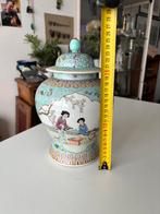 Handgeschilderde Japanse dekselvaas ., Antiek en Kunst, Ophalen