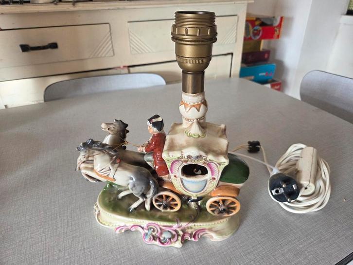 Oude Sitzendorf porseleinen lamp, Antiek en Kunst, Antiek | Verlichting, Ophalen of Verzenden