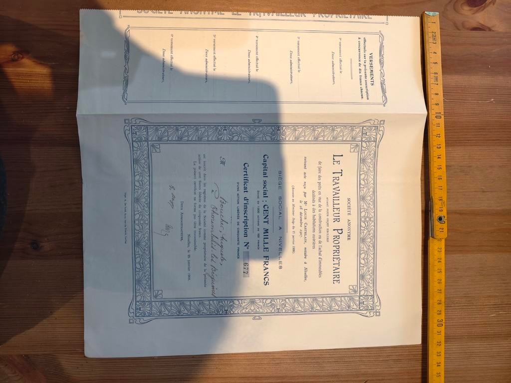 Action de collection - Le travailleur propriétaire, Timbres & Monnaies, Actions & Titres, Action, Enlèvement