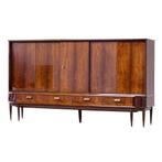 Art Deco rosewood palissander highboard sideboard dressoir, Ophalen of Verzenden, Mid century, Zo goed als nieuw, Overige houtsoorten