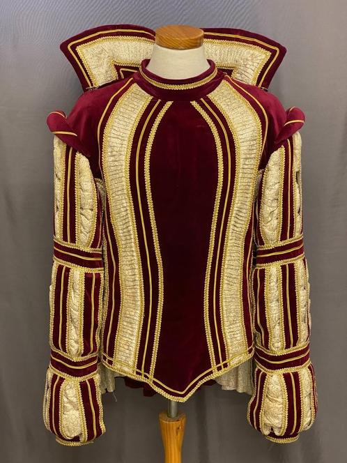 Bordeauxrood prinsenpak + steek in nette staat, maat XL, Kleding | Heren, Carnavalskleding en Feestkleding, Zo goed als nieuw