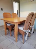 Tafel met 4 Loyd loom stoelen, Huis en Inrichting, Ophalen, Gebruikt, Riet of Rotan