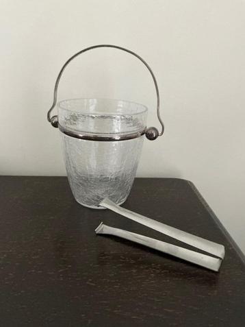 Ijsemmer zilver + tang ijsblokjes beschikbaar voor biedingen