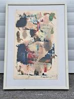 huile sur papier abstrait signe marcel delmotte, Enlèvement ou Envoi