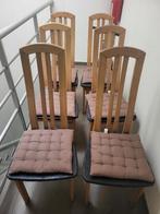 6 houten stoelen — eetkamer / keuken, Huis en Inrichting, Ophalen, Gebruikt, Hout, Vijf, Zes of meer stoelen