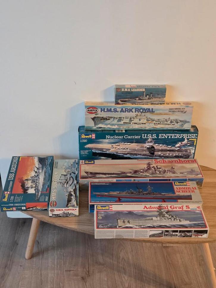 Kavel met 8 modellen van Revell en Airfix, Hobby & Loisirs créatifs, Modélisme | Bateaux & Navires, Comme neuf, 1:200 ou moins