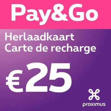 Carte de recharge Proximus 25 euros, Télécoms, Enlèvement ou Envoi, Neuf