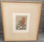 Eau forte fleurs signe Yannick ballif, Antiquités & Art, Enlèvement ou Envoi