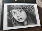 Realistische tekening meisje, Ophalen