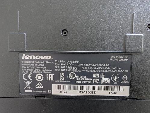 Lenovo Ultra Dock 40A2, Computers en Software, Dockingstations, Gebruikt, Docking station, Laptop, Ophalen of Verzenden