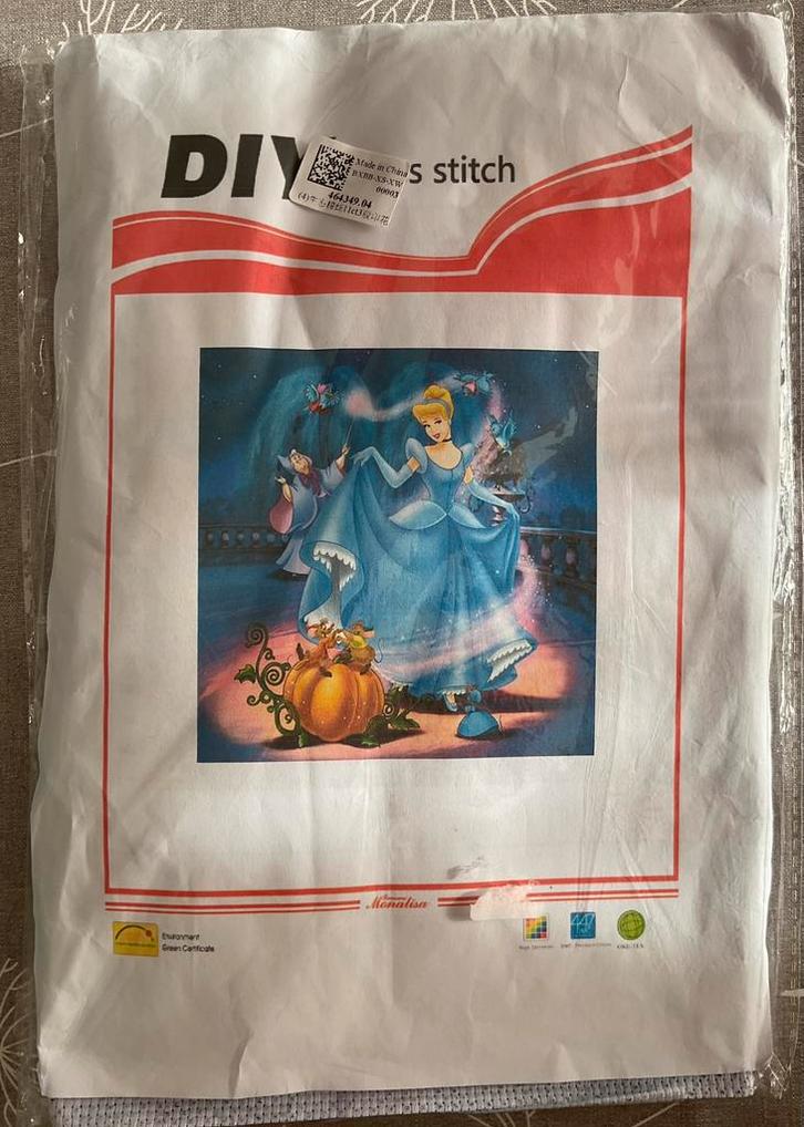 Assepoester voorgedrukt borduurpakket 3, Hobby en Vrije tijd, Borduren en Borduurmachines, Zo goed als nieuw, Patroon, Ophalen of Verzenden