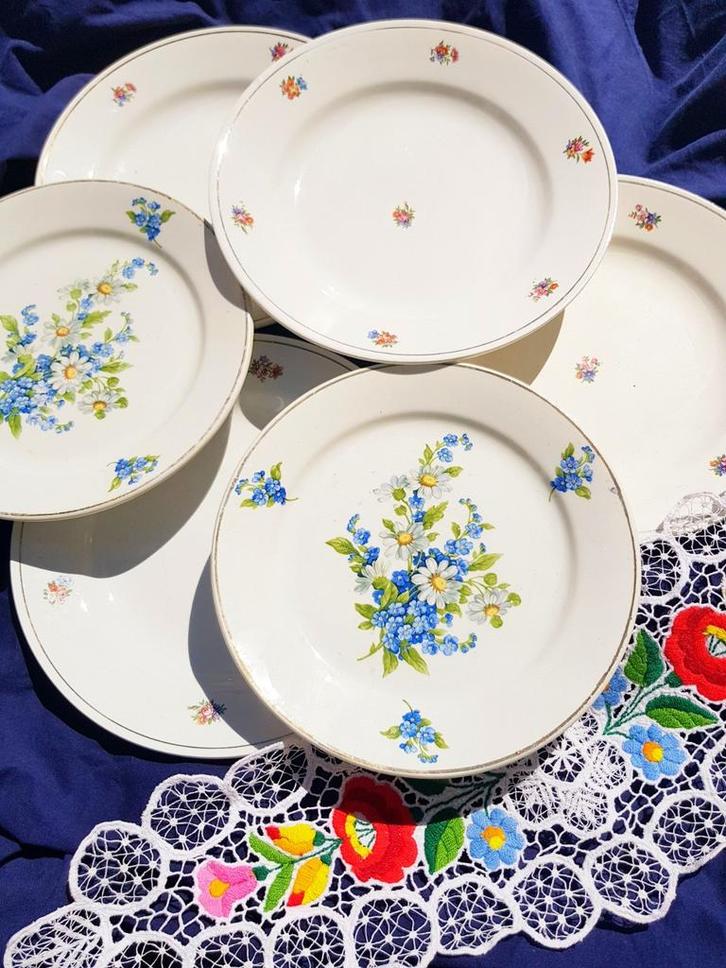 VEEL vintage antieke borden BLOEMEN, Antiek en Kunst, Antiek | Servies los, Ophalen of Verzenden