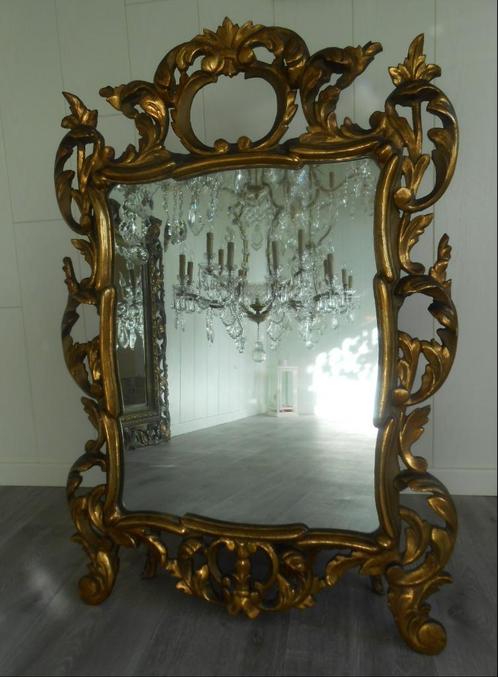 Prachtige oude Franse spiegel, Louis XV, Antiquités & Art, Antiquités | Miroirs, Enlèvement ou Envoi