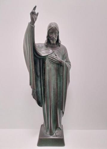 Antiek beeld van Jezus Christus gesigneerd G. Carli beschikbaar voor biedingen