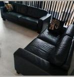 Canapé en cuir de vachette noir, Maison & Meubles, Canapés | Sofas & Chaises Longues, 200 à 250 cm, Modern, tijdloos, Enlèvement