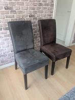 Set van 2 LEEN BAKKER Velours Eetkamerstoelen, Huis en Inrichting, Ophalen, Bruin, Zo goed als nieuw, Leen Bakker