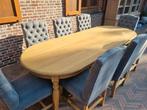 Eiken eettafel met 8 stoelen GRATIS LEVERING, Ophalen of Verzenden, Zo goed als nieuw
