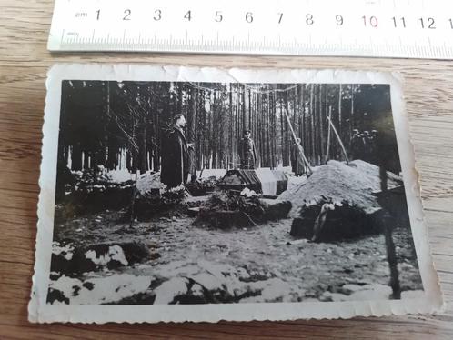 Foto wo2 vrijwillige begrafenissen Waals Oostfront, Verzamelen, Militaria | Tweede Wereldoorlog, Landmacht, Foto of Poster, Verzenden
