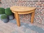 Vol eiken sidetable/wandconsole, Huis en Inrichting, Tafels | Sidetables, Ophalen of Verzenden, Zo goed als nieuw, Rond