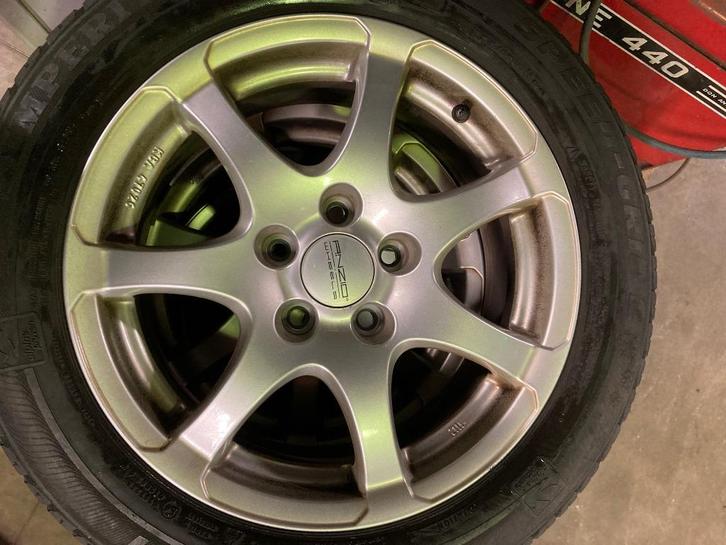 4 aluminium velgen 5 x 108 Anzo (KBA47026) + winterbanden, Auto diversen, Overige Auto diversen, Ophalen