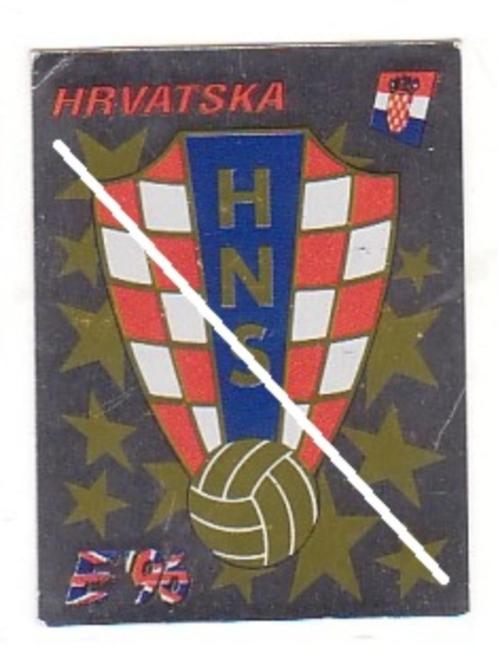 Panini / Europa - Europe ' 96 / Kroatië / Embleem, Verzamelen, Sportartikelen en Voetbal, Gebruikt, Poster, Plaatje of Sticker