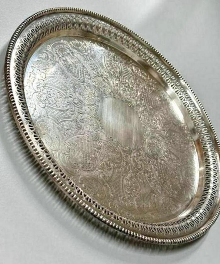 Barker Ellis England Silverplated verzilverd antiek Dienblad, Antiek en Kunst, Antiek | Servies los, Ophalen of Verzenden