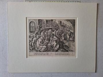 Oude kopergravure Philip Galle St-Paulus spreekt tot vrouwen beschikbaar voor biedingen