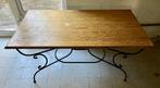 Tafel met gekruld ijzeren onderstel, Huis en Inrichting, Ophalen, Gebruikt, 100 tot 150 cm, 50 tot 100 cm