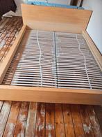 Lit Maln 160x200 Ikea bois clair avec sommiers a lattes, Ophalen