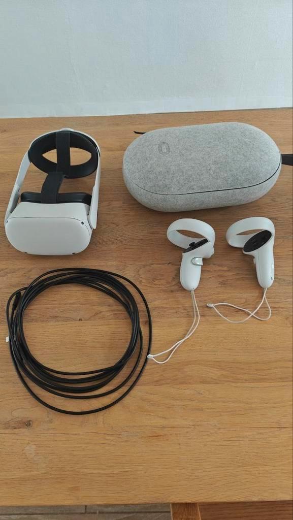 Meta Quest 2 256GB + Elite Strap + Travel Case + Link Cable, Games en Spelcomputers, Virtual Reality, Zo goed als nieuw, Ophalen
